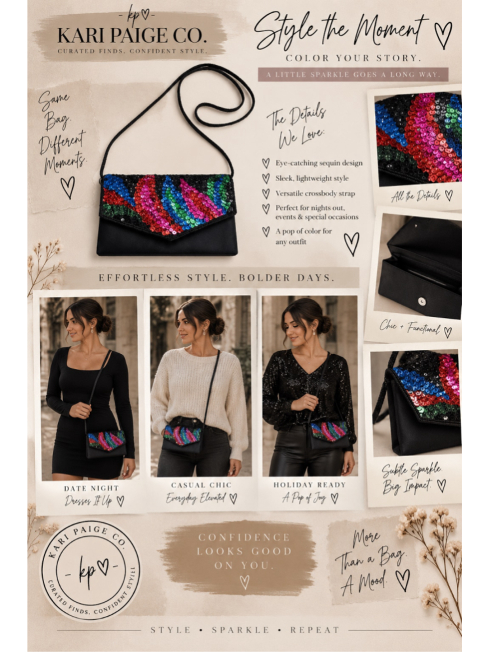 Women's Chateau Clutch Small Black Multi-color Fall